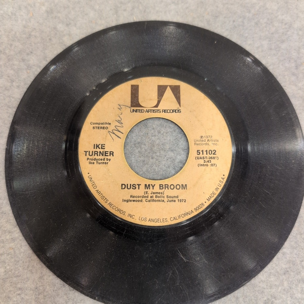 Ike Turner You Won't Let Me Go Dust My Broom 45 RPM Vinyl 1972 UA 51102 - Picture 3 of 3